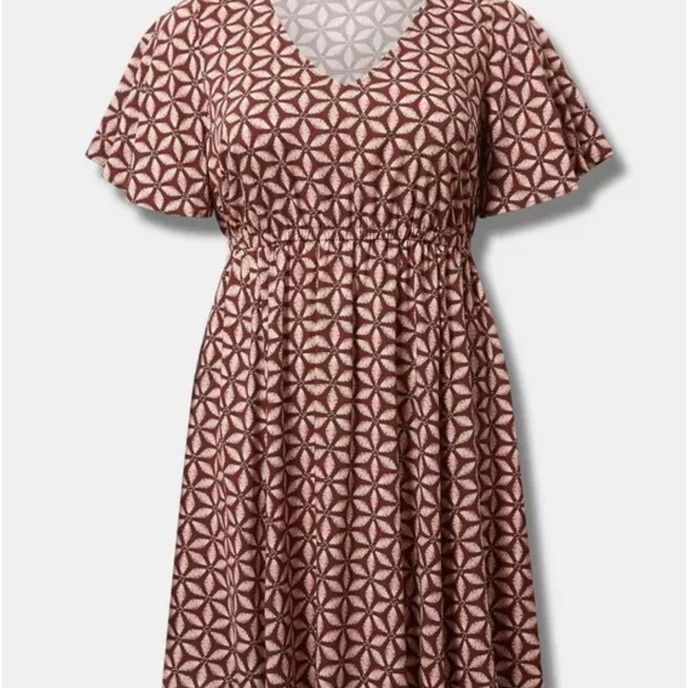 Chic Brown and Cream Geometric Maxi Dress - Picture 3 of 14
